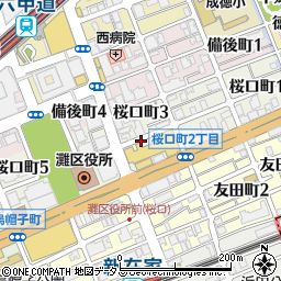 兵庫県神戸市灘区桜口町周辺の地図