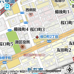 兵庫県神戸市灘区桜口町周辺の地図
