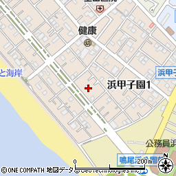 兵庫県西宮市浜甲子園1丁目16周辺の地図