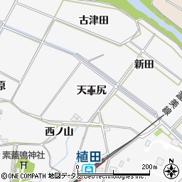 愛知県豊橋市植田町（天王尻）周辺の地図