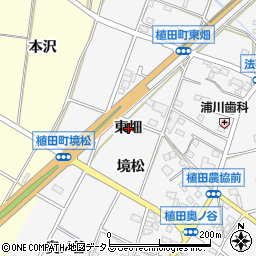 愛知県豊橋市植田町（東畑）周辺の地図