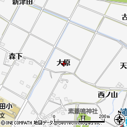 愛知県豊橋市植田町大原周辺の地図