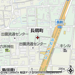 静岡県浜松市中央区長鶴町206周辺の地図