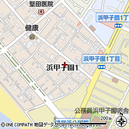 兵庫県西宮市浜甲子園1丁目9周辺の地図