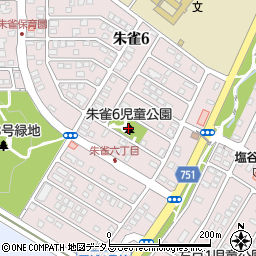 朱雀六丁目街区公園周辺の地図