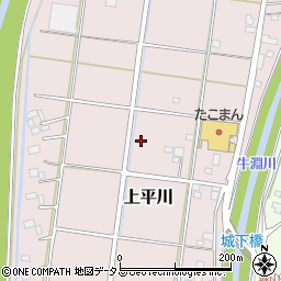 静岡県菊川市上平川周辺の地図