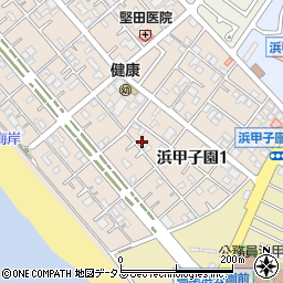 兵庫県西宮市浜甲子園1丁目周辺の地図