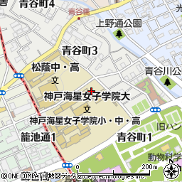 兵庫県神戸市灘区青谷町周辺の地図