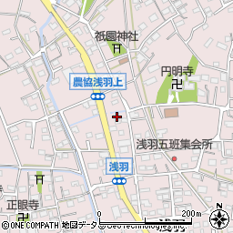 ローソン袋井浅羽店周辺の地図