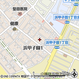 兵庫県西宮市浜甲子園1丁目6周辺の地図