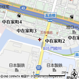 兵庫県尼崎市中在家町周辺の地図