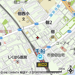 西淀川区佃文化住宅周辺の地図