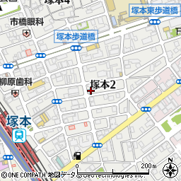 大阪府大阪市淀川区塚本2丁目周辺の地図