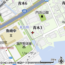 兵庫県神戸市東灘区青木3丁目1-25周辺の地図