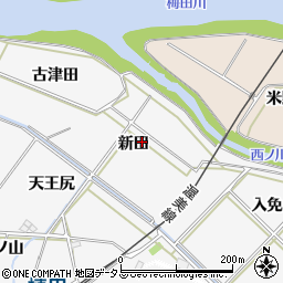 愛知県豊橋市植田町新田周辺の地図
