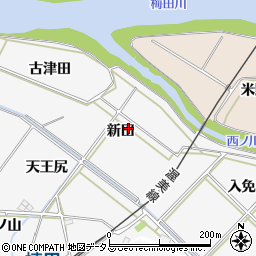 愛知県豊橋市植田町（新田）周辺の地図