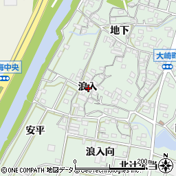 愛知県豊橋市大崎町浪入周辺の地図