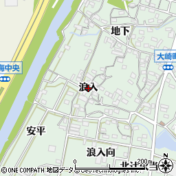 愛知県豊橋市大崎町（浪入）周辺の地図