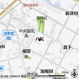 愛知県豊橋市植田町八尻周辺の地図