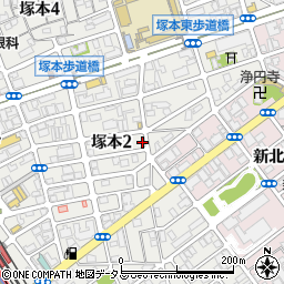麻雀　七福荘周辺の地図