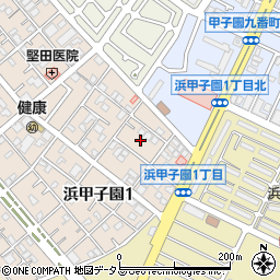 兵庫県西宮市浜甲子園1丁目4周辺の地図
