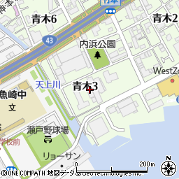 兵庫県神戸市東灘区青木3丁目1-36周辺の地図