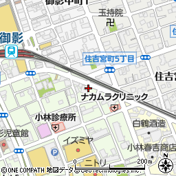 タイムズ阪神御影駐車場周辺の地図