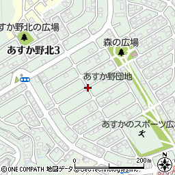 奈良県生駒市あすか野北周辺の地図