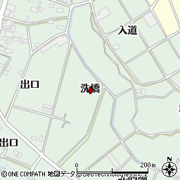 愛知県豊橋市大崎町洗橋周辺の地図