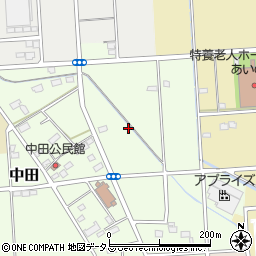 静岡県磐田市中田周辺の地図