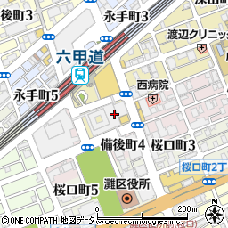 花門亭 六甲道店周辺の地図