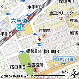 セブンイレブン神戸備後町３丁目店周辺の地図
