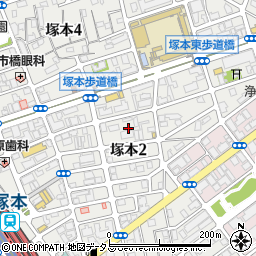 大阪府大阪市淀川区塚本2丁目12周辺の地図