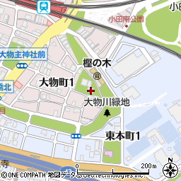 兵庫県尼崎市大物町1丁目周辺の地図