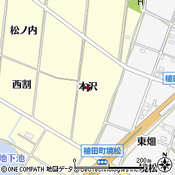 愛知県豊橋市船渡町（本沢）周辺の地図