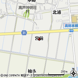 愛知県豊橋市高師本郷町宮前周辺の地図
