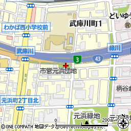 元浜公園周辺の地図