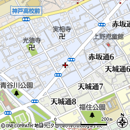 兵庫県神戸市灘区赤坂通周辺の地図