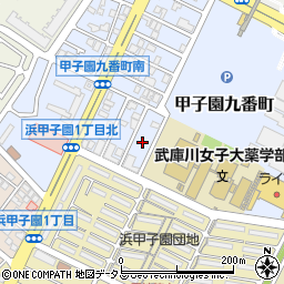 兵庫県西宮市甲子園九番町12周辺の地図