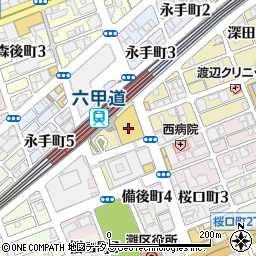 神戸市立六甲道勤労市民センター体育館周辺の地図