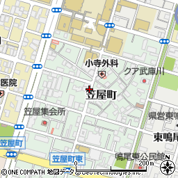 兵庫県西宮市笠屋町周辺の地図