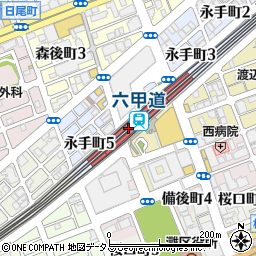 お弁当の淡路屋六甲道店周辺の地図
