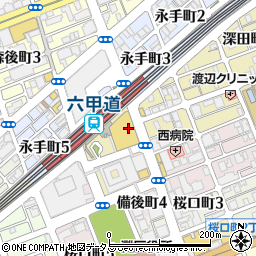 神戸市立　六甲道児童館周辺の地図