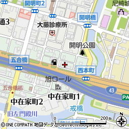 兵庫県尼崎市西本町1丁目37周辺の地図