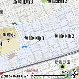 兵庫県神戸市東灘区魚崎中町周辺の地図