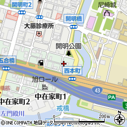 兵庫県尼崎市西本町1丁目18周辺の地図