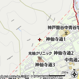 兵庫県神戸市中央区葺合町ヒジリ谷周辺の地図