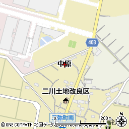 愛知県豊橋市三弥町中原周辺の地図