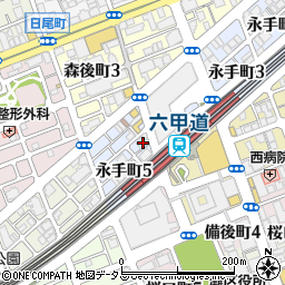 ラッキーハウジングピタットハウス六甲道店周辺の地図