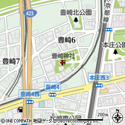 豊崎神社周辺の地図